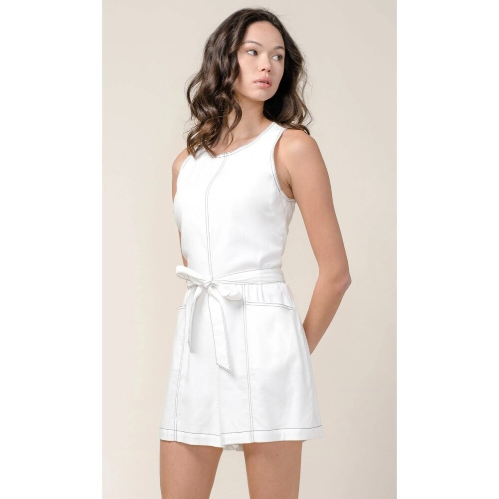 ANTHROPOLOGIE Greylin Collection Marlee Contrast Thread Romper, Sz XS
